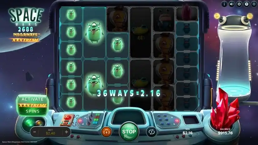 Space Wars XXXtreme Megaways slot screenshot 4