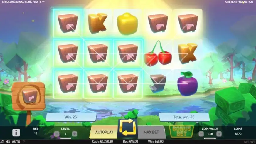 Strolling Staxx Cubic Fruits slot screenshot 5