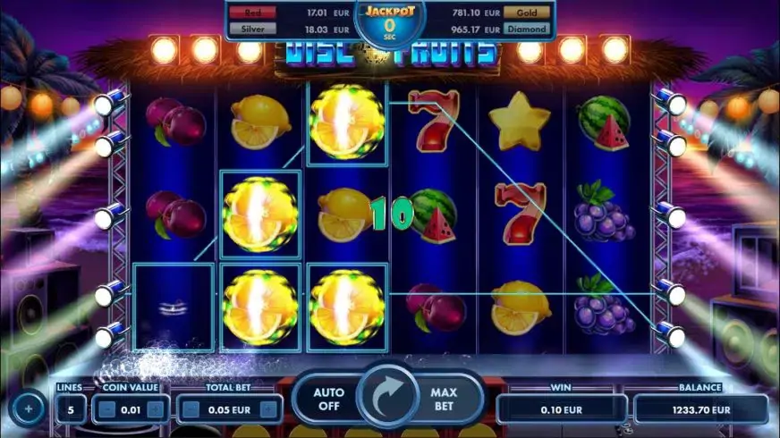 Disco Fruits slot screenshot 2