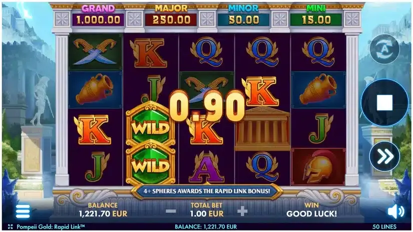 Pompeii Gold: Rapid Link slot screenshot 2