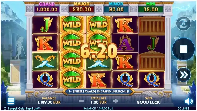 Pompeii Gold: Rapid Link slot screenshot 4