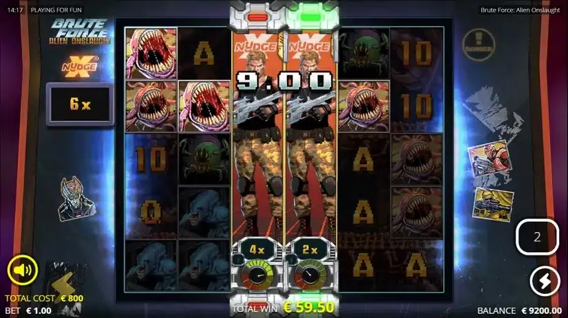 Brute Force Alien Onslaught slot screenshot 