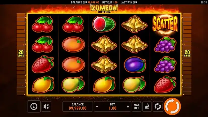 20 Mega Hotfire slot screenshot 1
