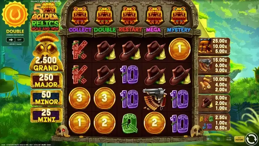 5 Golden Relics Hold & Win slot screenshot 2