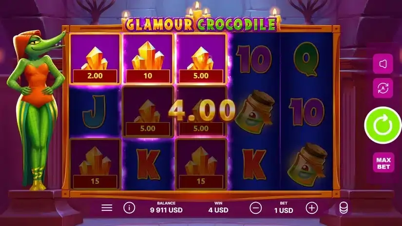 Glamour Crocodile slot screenshot 4