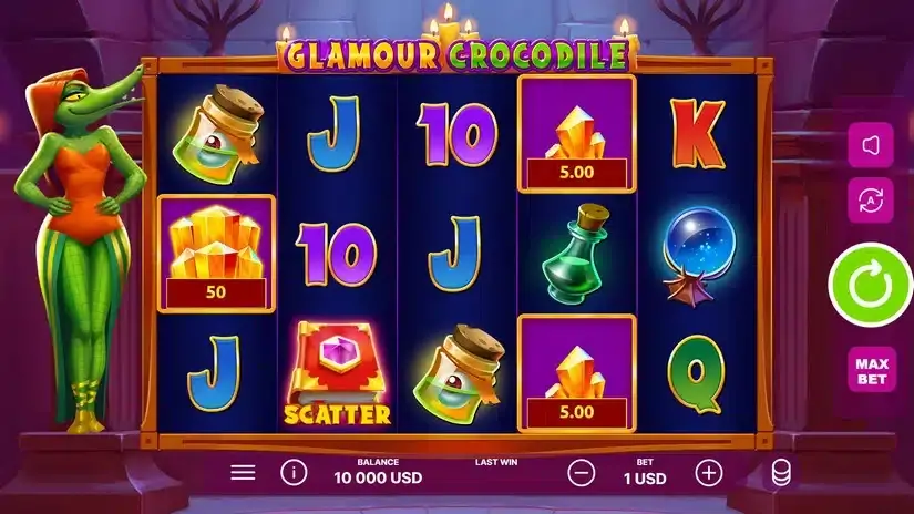 Glamour Crocodile slot screenshot 1