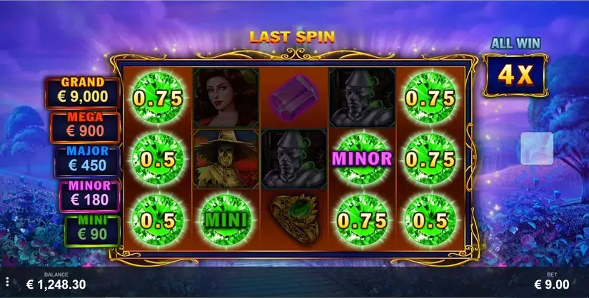 Emeralds of Oz slot screenshot 4