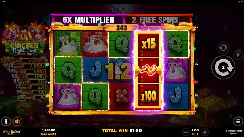 Chicken Night Fever slot screenshot 5