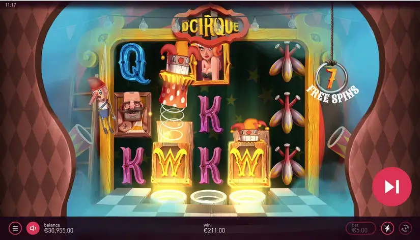 D’Cirque slot screenshot 2
