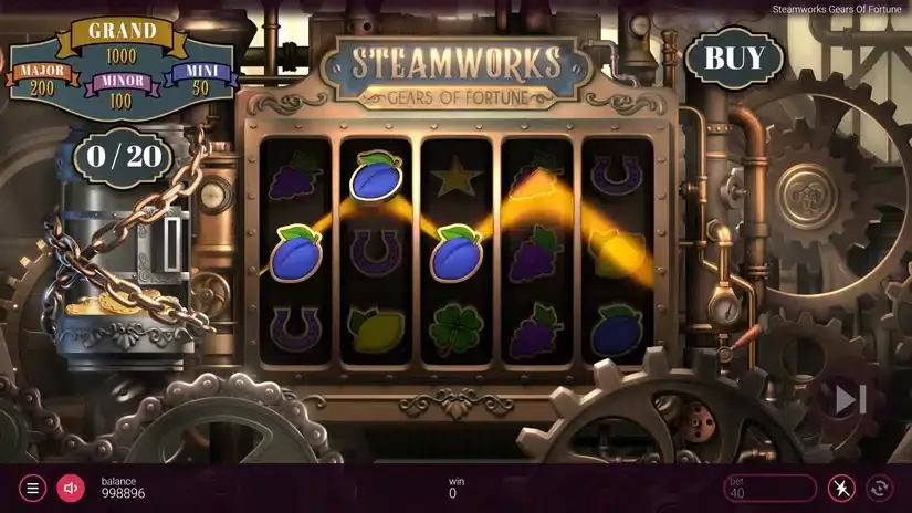 Steamworks Gears of Fortune slot screenshot 4
