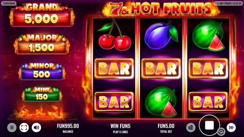 7 & Hot Fruits slot screenshot 2