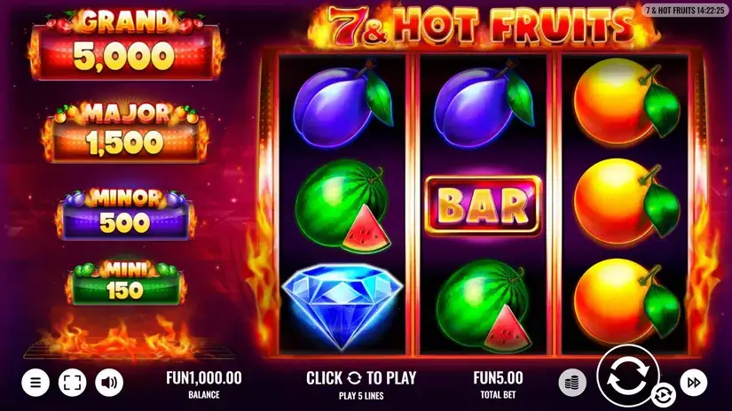 7 & Hot Fruits slot screenshot 1