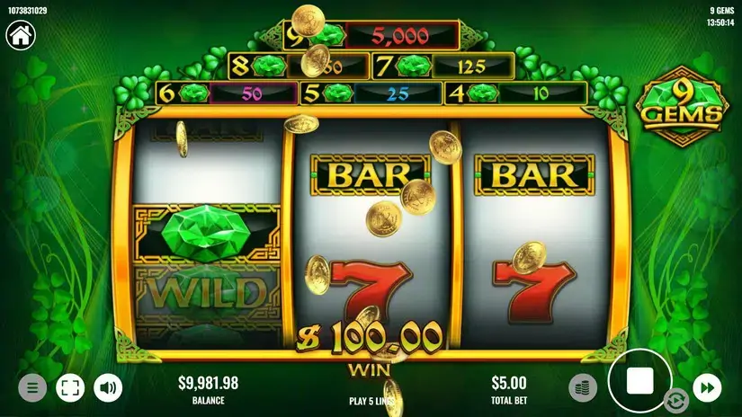 9 Gems slot screenshot 2