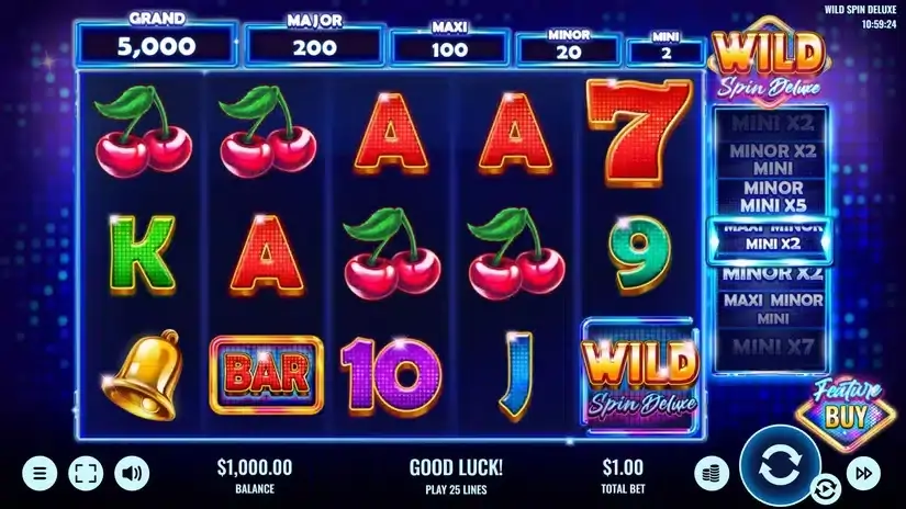 Wild Spin Deluxe slot screenshot 