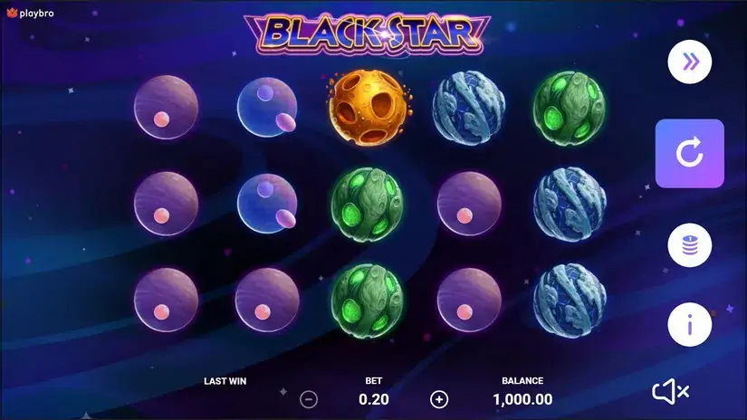 Black star slot screenshot 1
