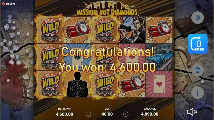 Mission: Hot diamond`s slot screenshot