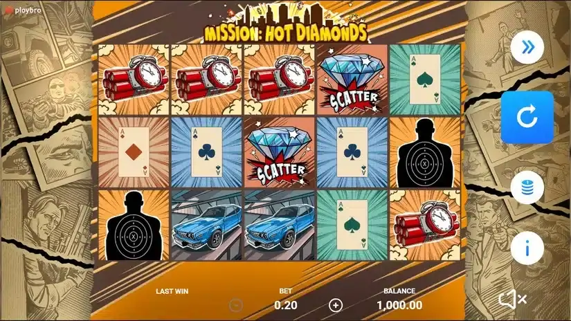 Mission: Hot diamond`s slot screenshot