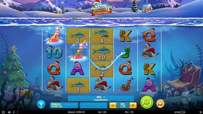 Boat Bonanza Christmas slot screenshot 2
