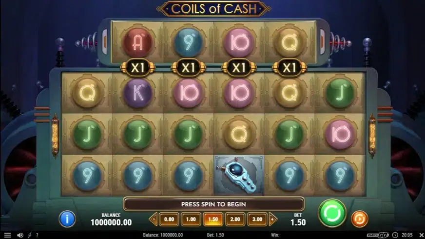 Coils of Cash slot screenshot
