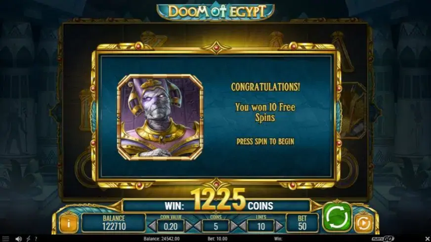 Doom of Egypt slot screenshot 3