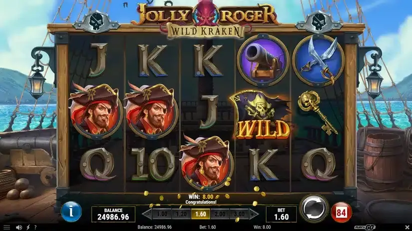 Jolly Roger Wild Kraken slot screenshot 3