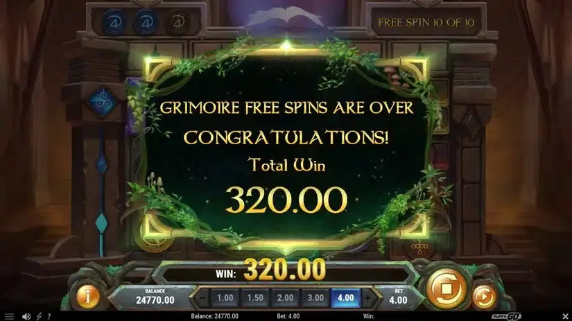 Merlin’s Grimoire slot screenshot