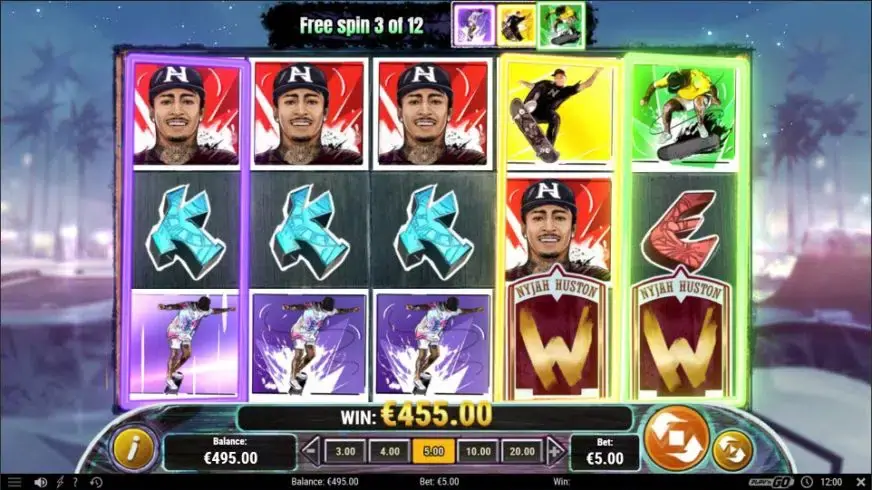 Nyjah Huston – Skate for Gold slot screenshot 5
