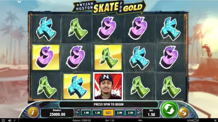 Nyjah Huston – Skate for Gold slot screenshot 1