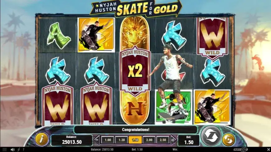 Nyjah Huston – Skate for Gold slot screenshot 3