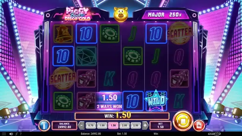 Piggy Blitz Disco Gold slot screenshot 2