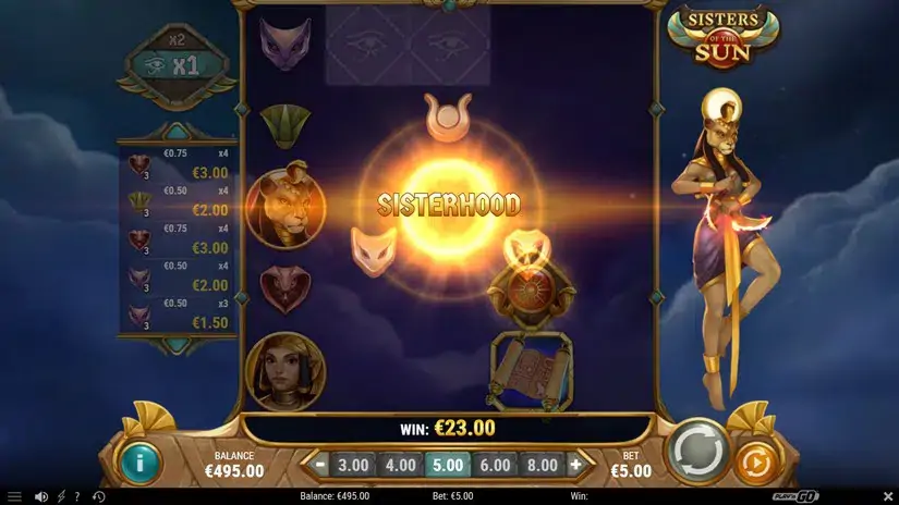 Sisters of the Sun slot screenshot 3