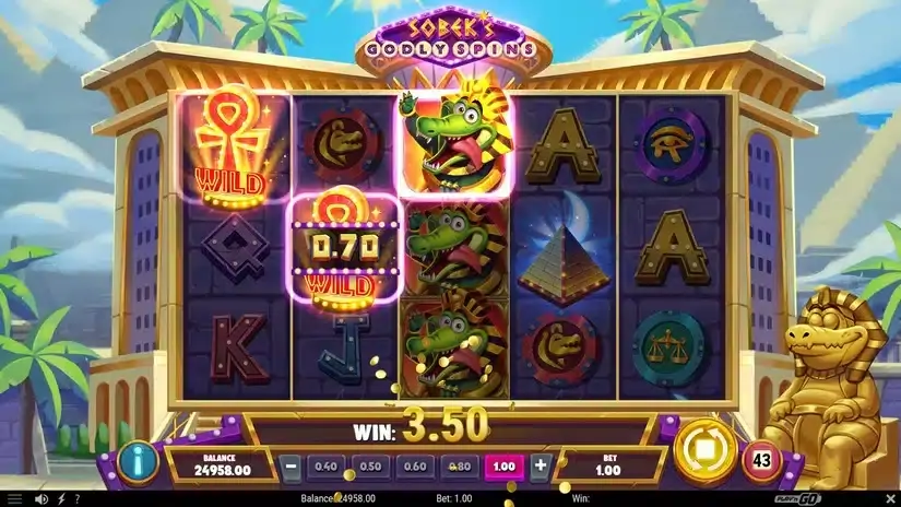 Sobek’s Godly Spins slot screenshot 