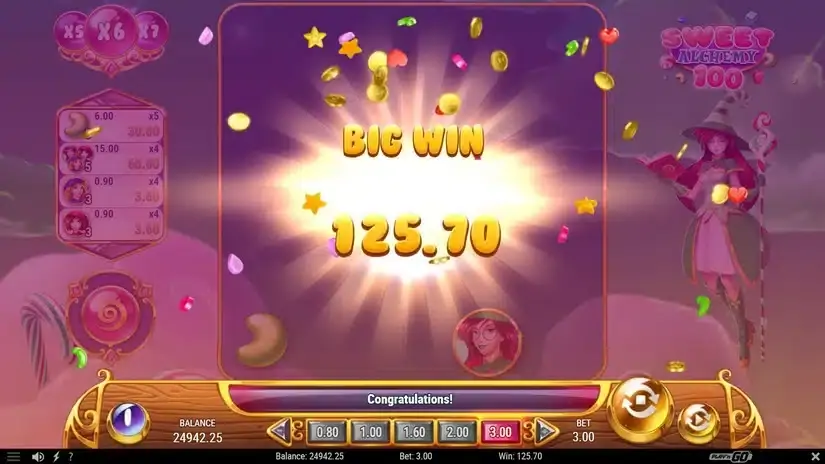 Sweet Alchemy 100 slot screenshot 
