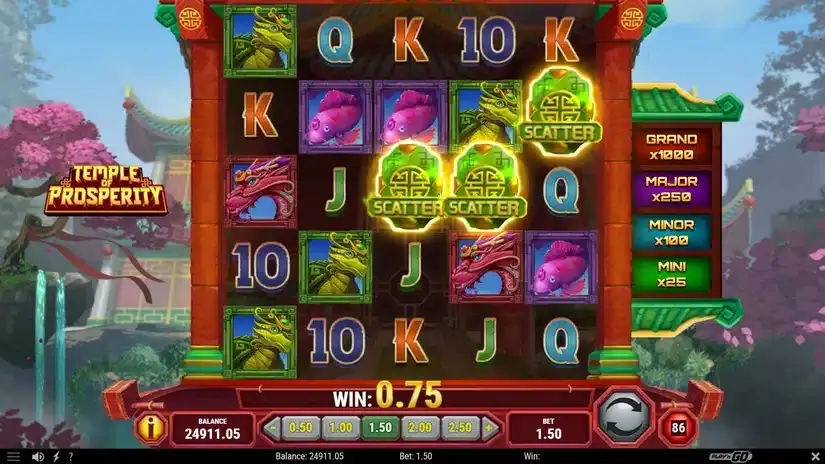 Temple of Prosperity slot screenshot 2