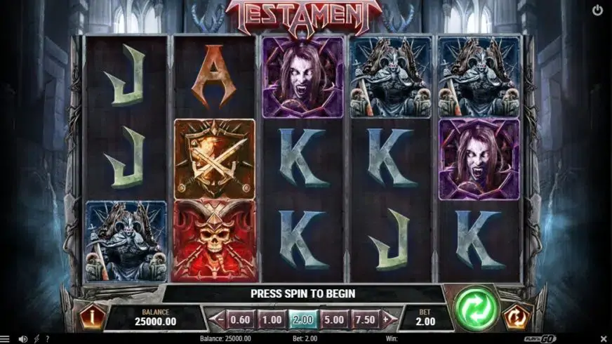 Testament slot screenshot