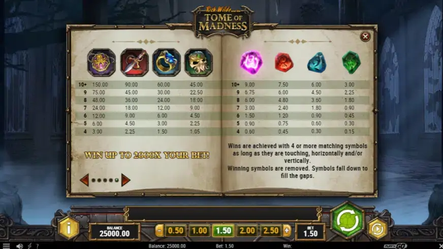 Tome of Madness slot screenshot 2