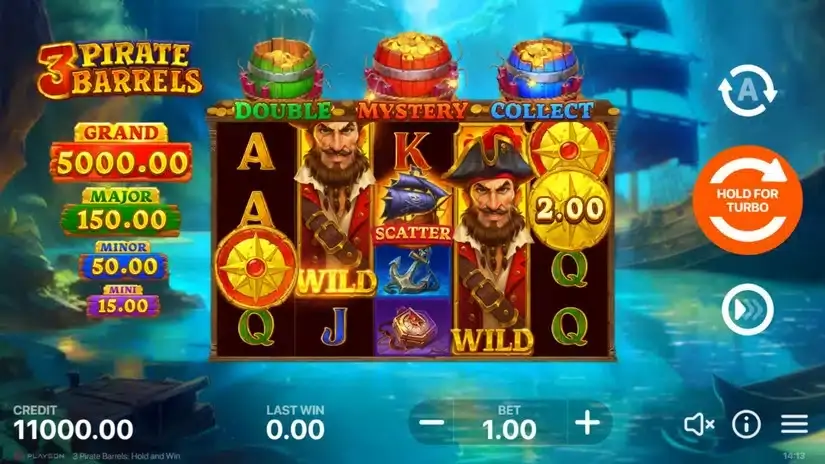 3 Pirate Barrels: Hold and Win slot screenshot 1