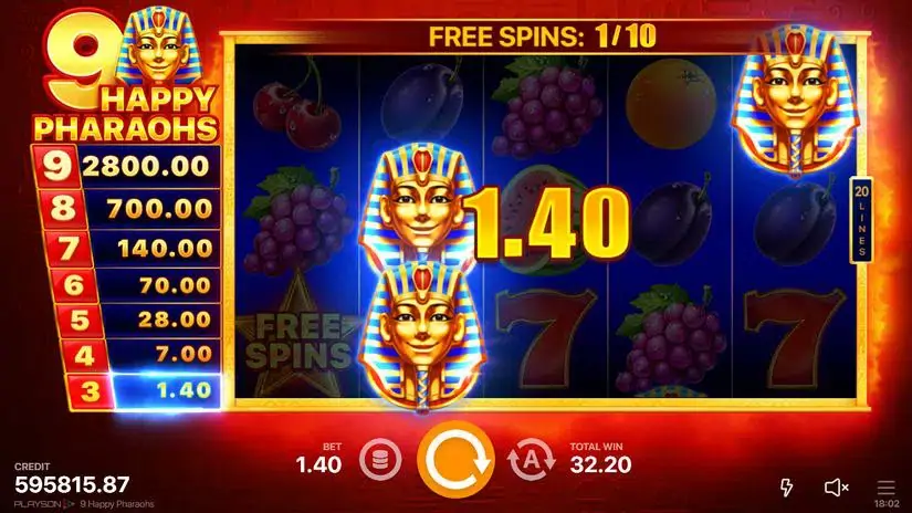 9 Happy Pharaohs slot screenshot 5