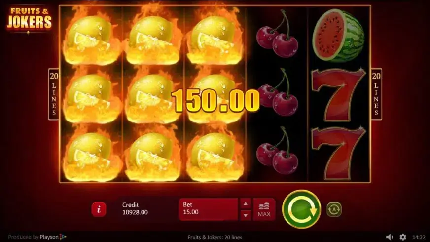 Fruits and Jokers: 40 lines slot screenshot