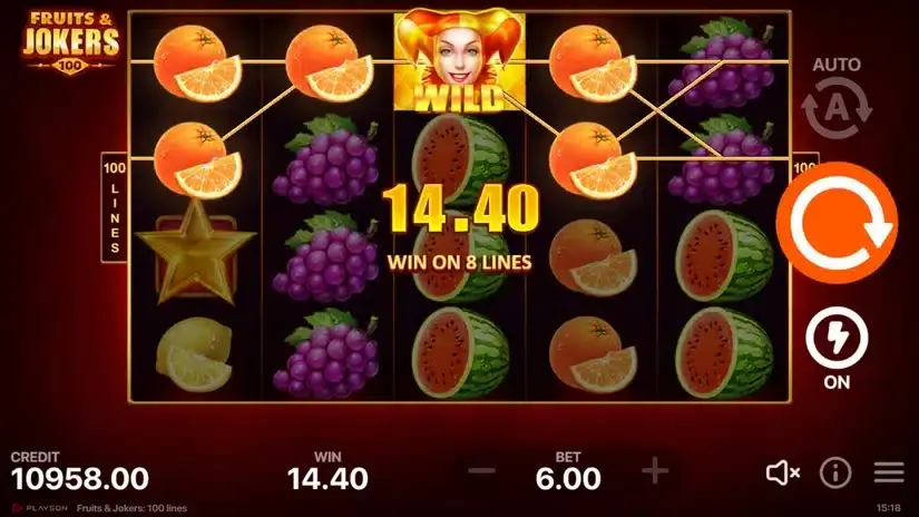 Fruits & Jokers: 100 Lines slot screenshot 2