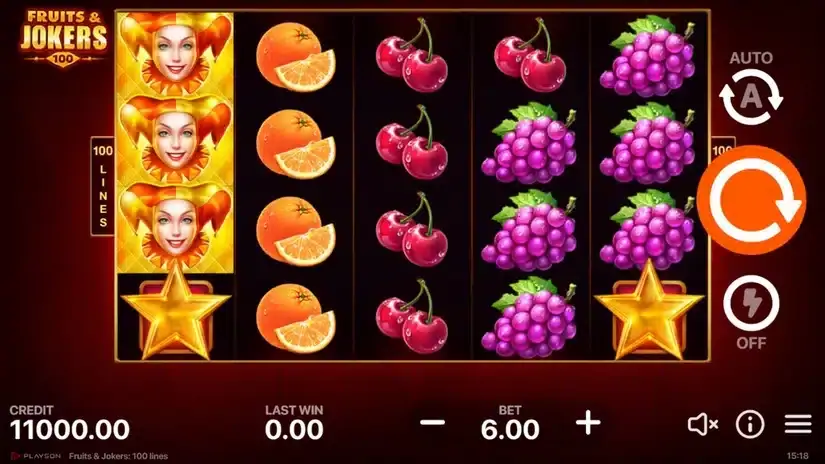 Fruits & Jokers: 100 Lines slot screenshot 1