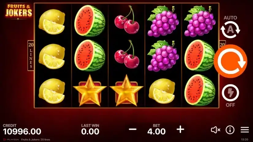 Fruits & Jokers: 20 lines slot screenshot 1