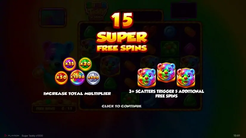 Sugar Teddy x1000 slot screenshot 3