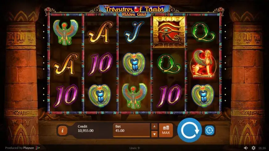 Treasures of Tombs Hidden Gold slot screenshot 1