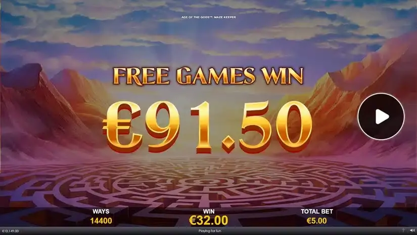 Age Of The Gods Maze Keeper slot screenshot 9