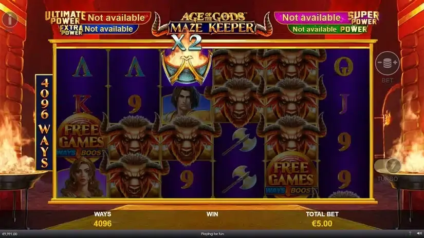 Age Of The Gods Maze Keeper slot screenshot 2