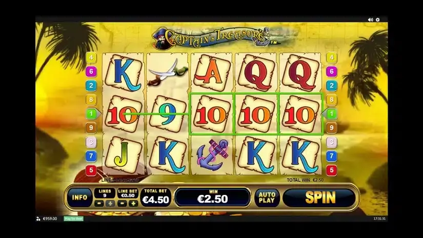 Captain’s Treasure slot screenshot 2