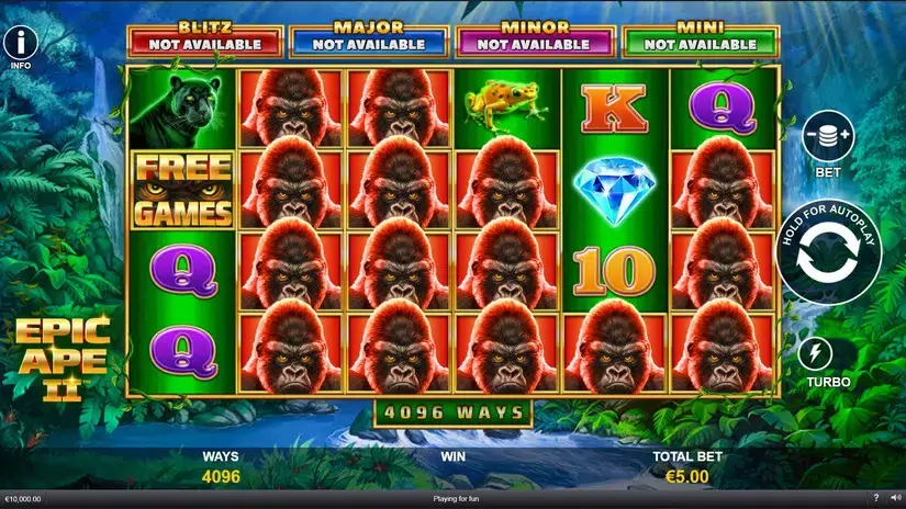 Epic Ape 2 slot screenshot 1
