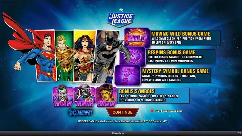 Justice League Comic slot screenshot