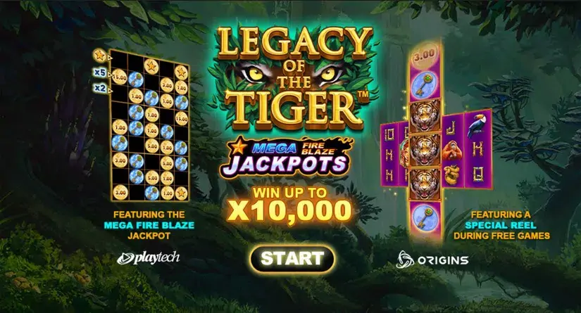 Legacy of the Tiger Mega Fire Blaze Jackpots slot screenshot 1